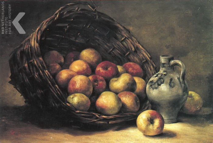 Cesto con mele datato 1891